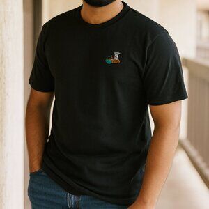 Wemoto Size S embroidered camping theme t-shirt quality quiet luxury